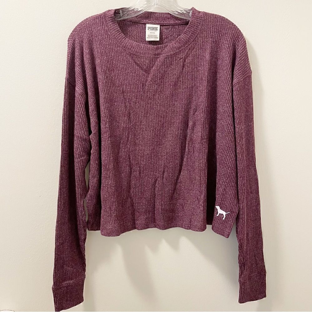 VS PINK Long Sleeve Cropped Tee - Size Medium
